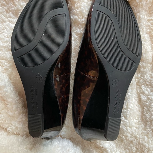 Cool peep toe wedge, brown and black animal print - Picture 4 of 5